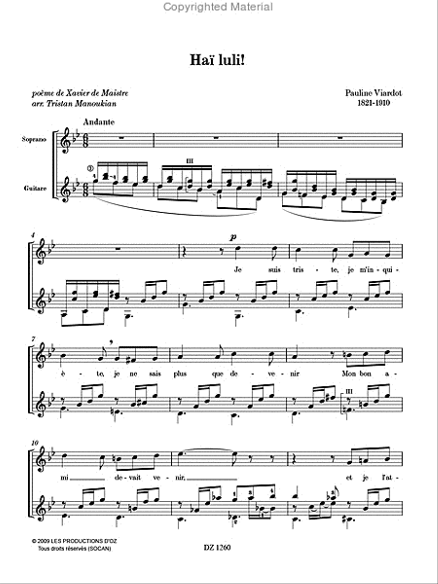 Haï luli! / Les filles de Cadix Classical Guitar scores gallery preview page 2