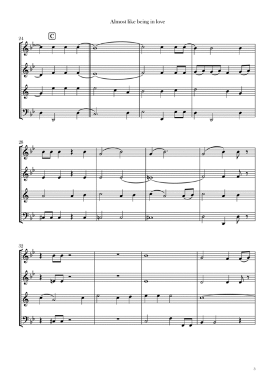 Almost Like Being In Love Woodwind Quartet scores gallery preview page 3