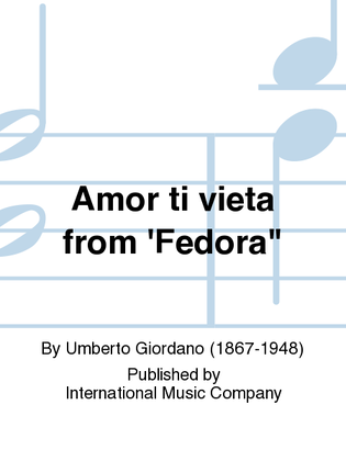 Amor Ti Vieta From 'Fedora (I. & E.) (T.)
