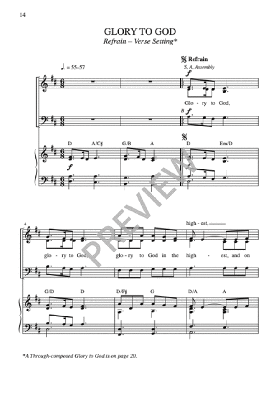Mass of Joy and Peace, Tenth Anniversary edition - Choral / Accompaniment edition 3-Part scores gallery preview page 15