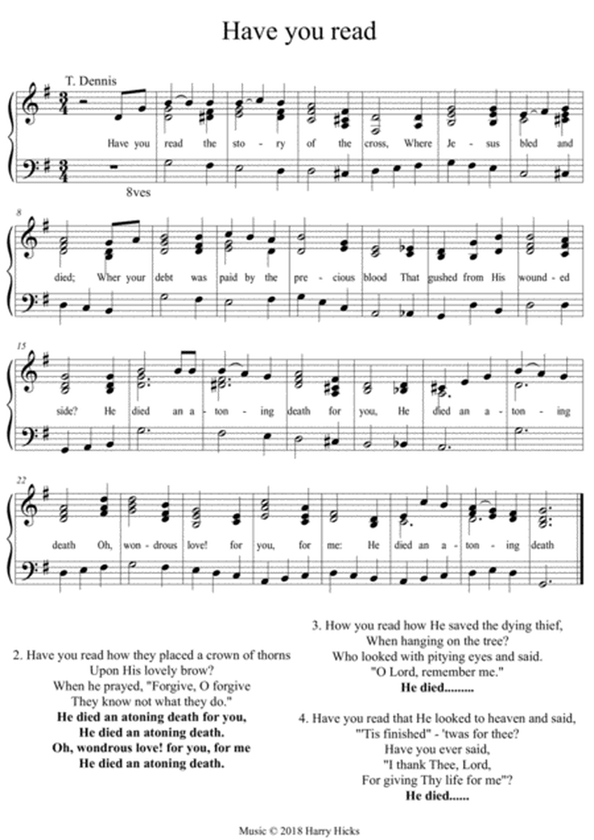 Have you read the story. A new tune to a wonderful old hymn.