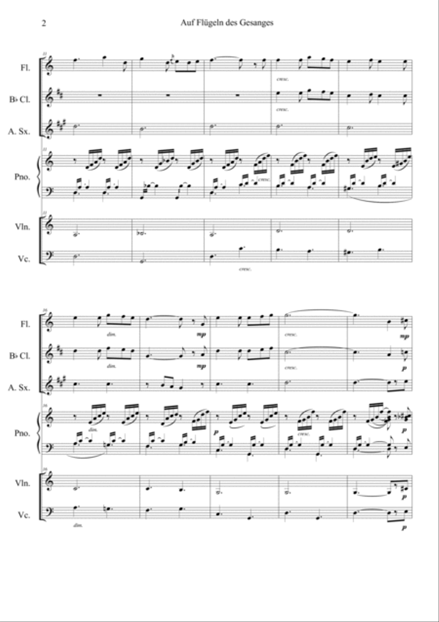 Auf Flugeln des Gesanges Orchestra scores gallery preview page 2
