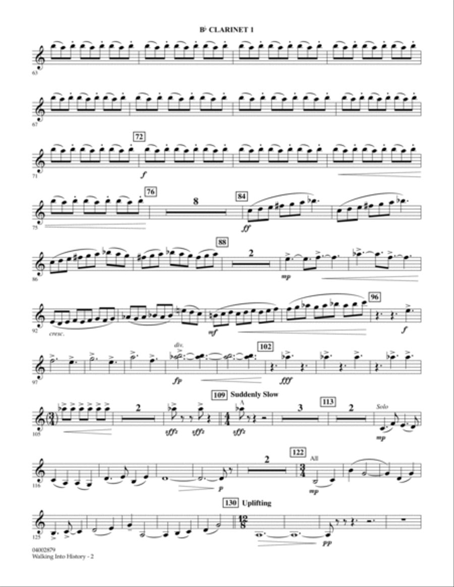 Walking into History (The Clinton 12) - Bb Clarinet 1 Concert Band scores gallery preview page 2
