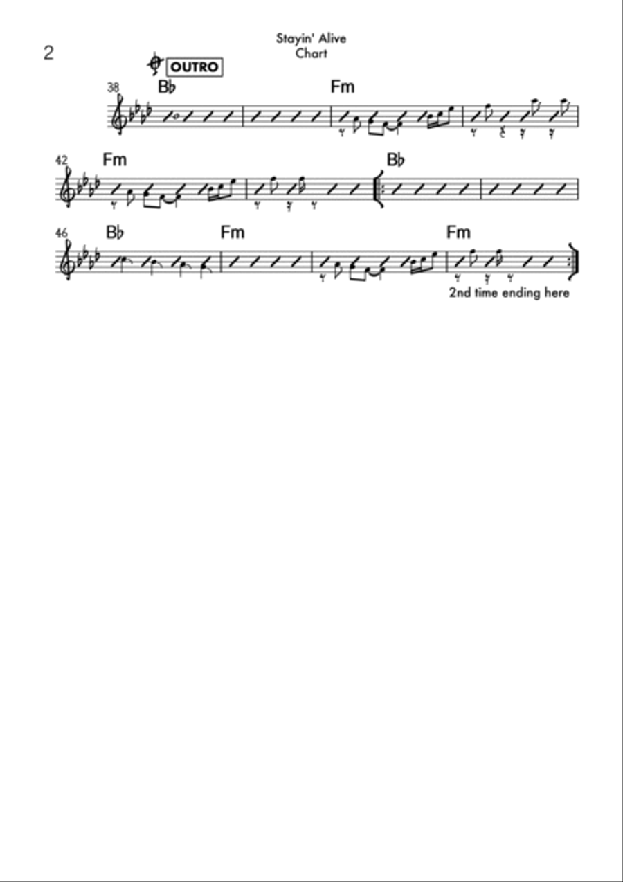 Stayin' Alive Tenor Saxophone scores gallery preview page 4
