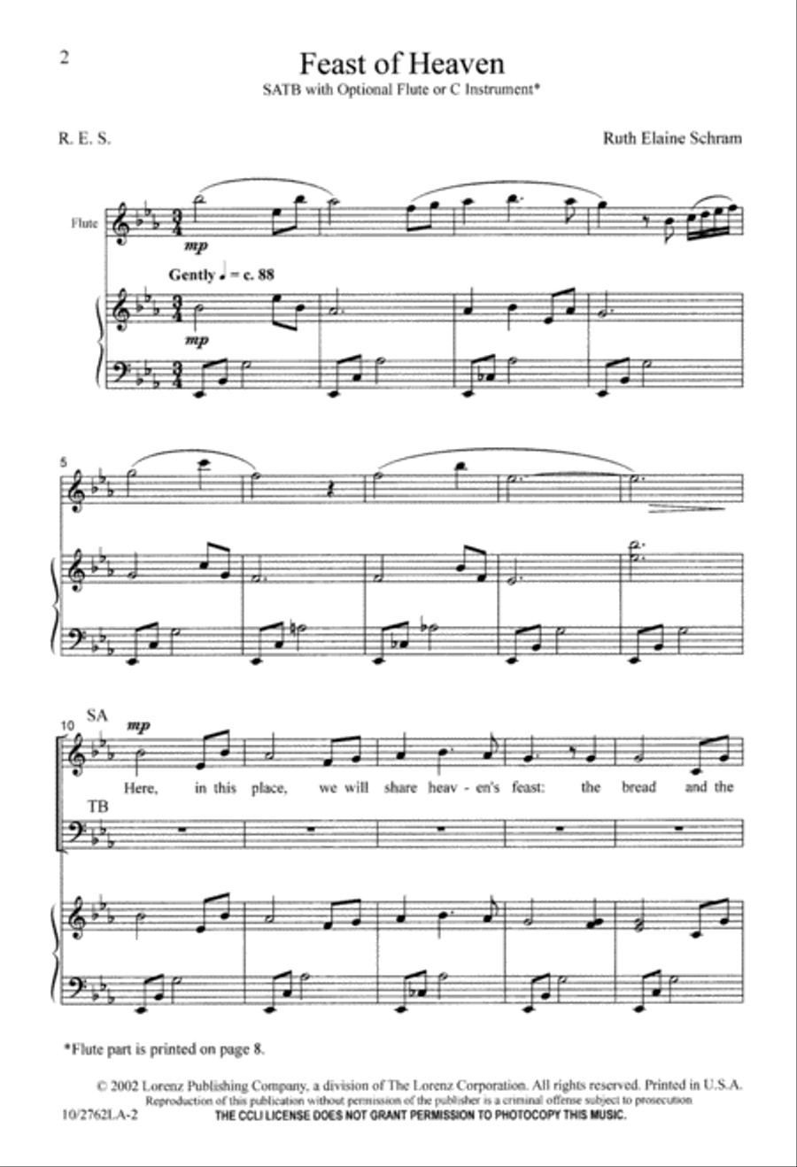 Feast of Heaven 4-Part scores gallery preview page 2