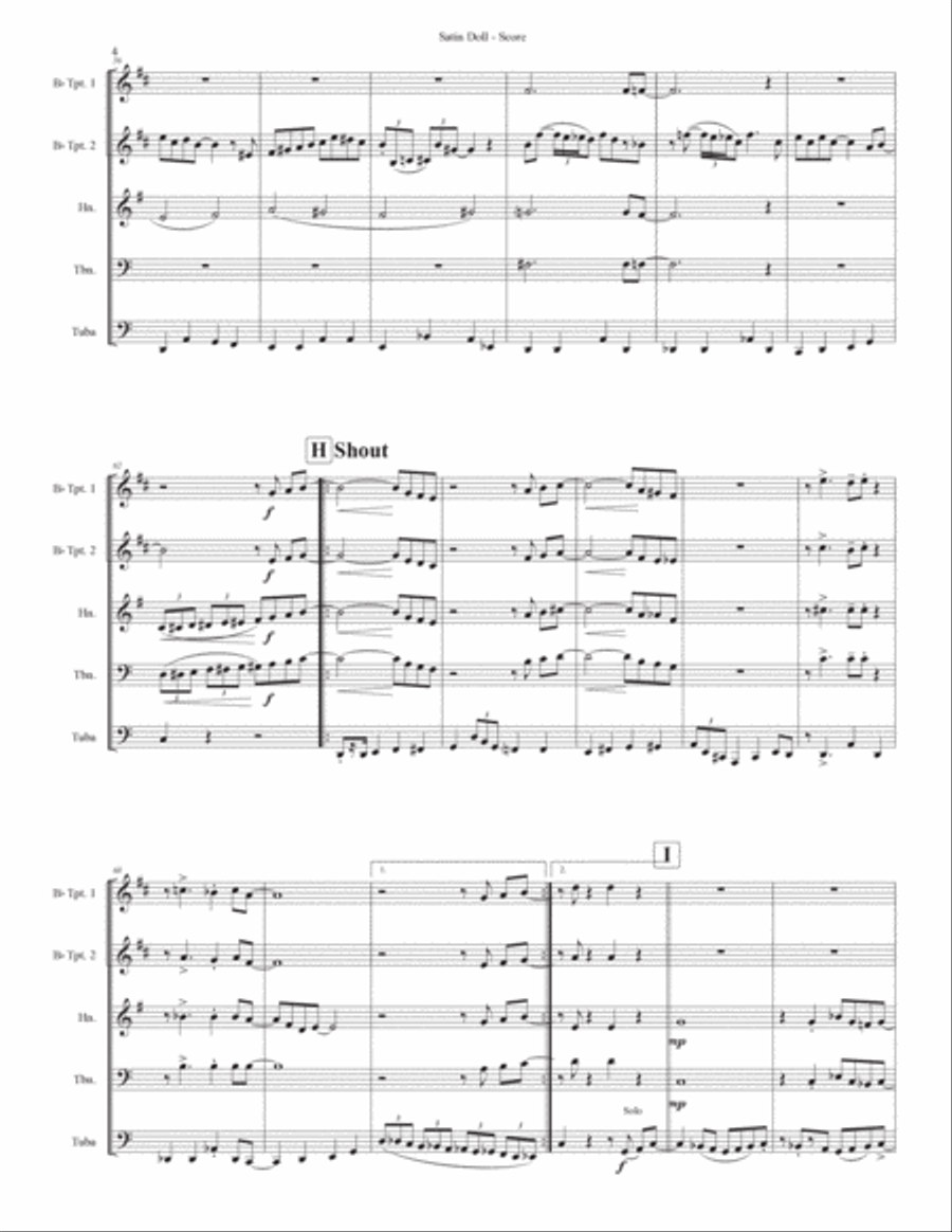 Satin Doll Brass Ensemble scores gallery preview page 4