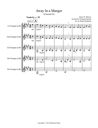 Away in a Manger (G) (Trumpet Quintet)
