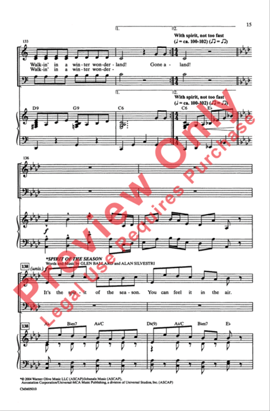 The Polar Express: A Choral Medley 3-Part scores gallery preview page 15