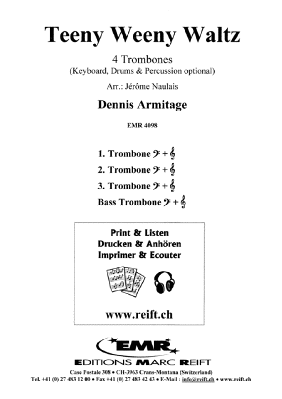 Teeny Weeny Waltz Trombone Quartet scores gallery preview page 2