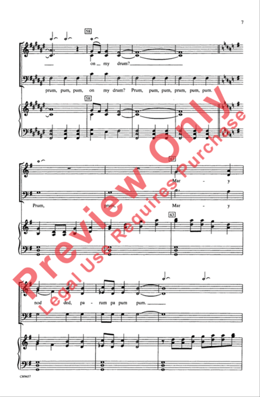 The Little Drummer Boy The Little Drummer Boy 3-Part scores gallery preview page 7