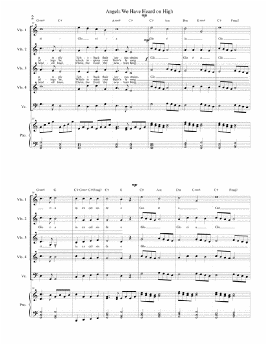 Angels We Have heard on High Strings Piano Trio scores gallery preview page 2