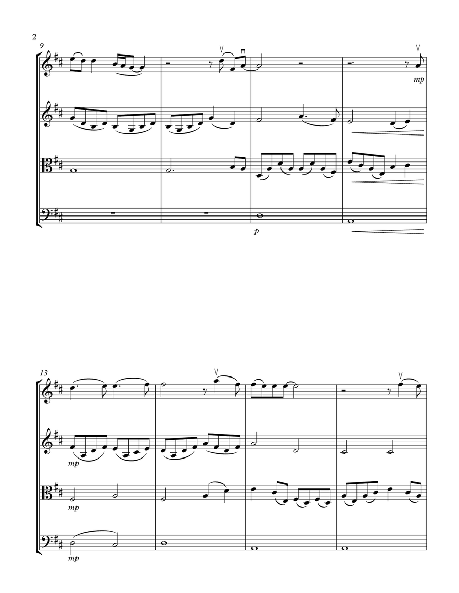 Feels Like Home String Quartet scores gallery preview page 2