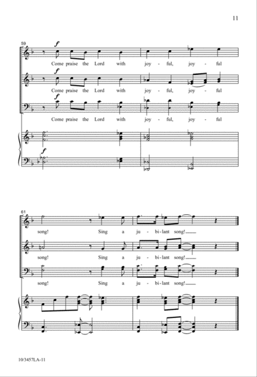 Praise the Lord with Jubilant Song 4-Part scores gallery preview page 11