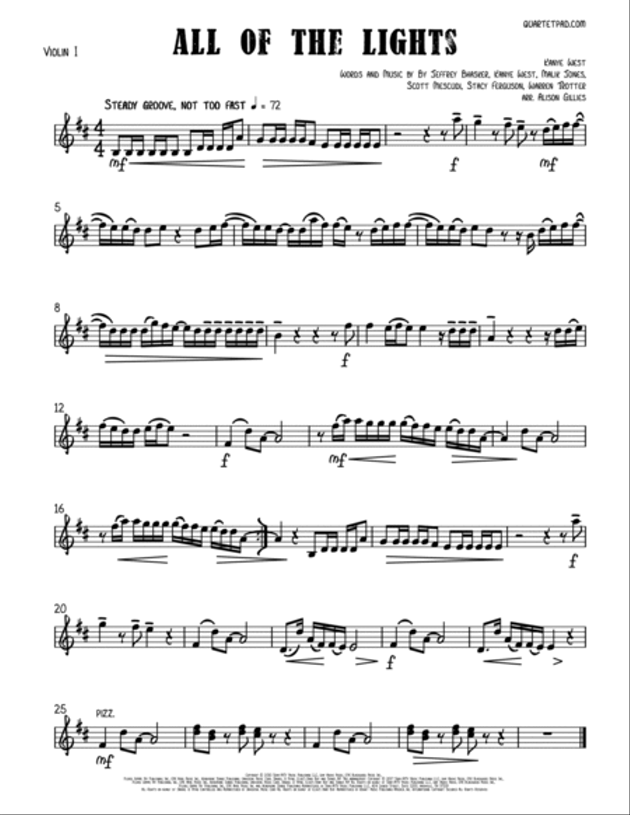 All Of The Lights String Trio scores gallery preview page 4