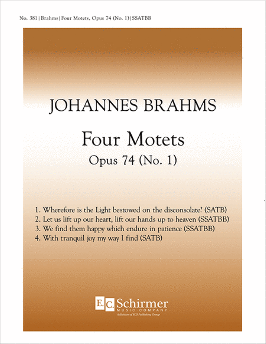 Four Motets, Opus 74 (No. 1) SSATB scores gallery preview page 1