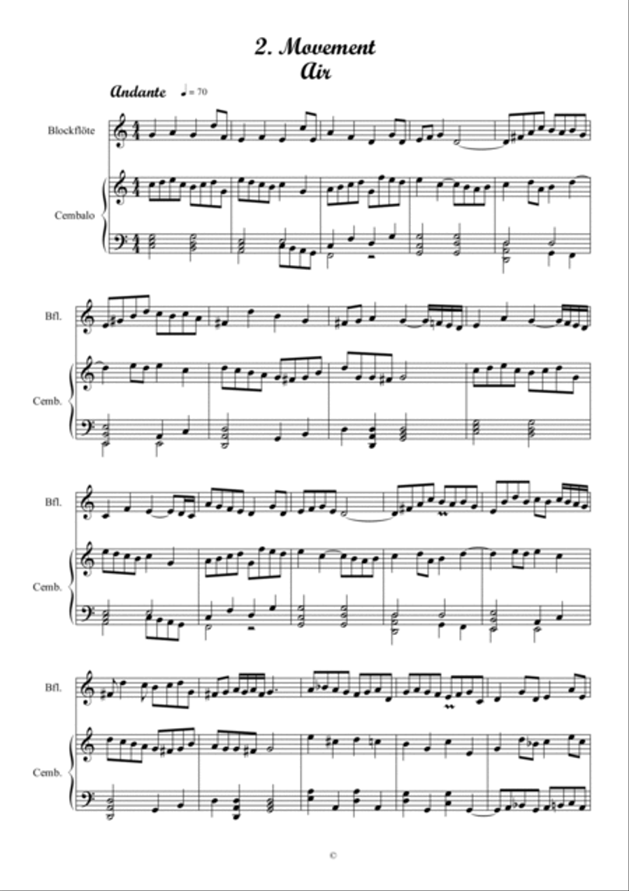 Sonata "Orientale" in A minor for Recorder and Piano image number null