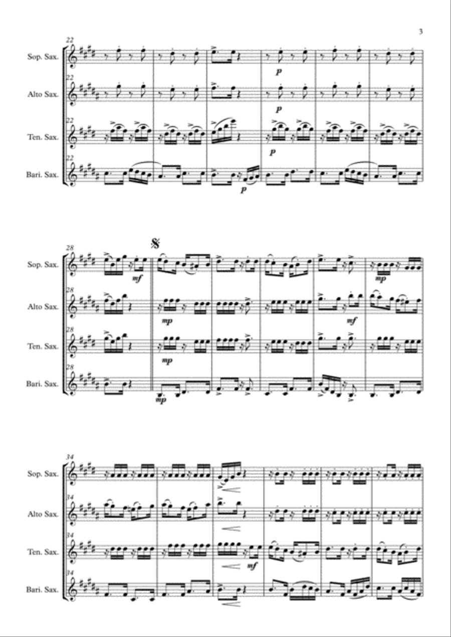 Casquinha de Siri - Saxophone Quartet Saxophone Quartet scores gallery preview page 5