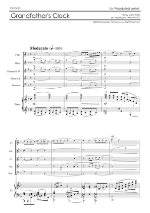 Grandfather's Clock [Woodwind Quintet and Piano] - Score Only