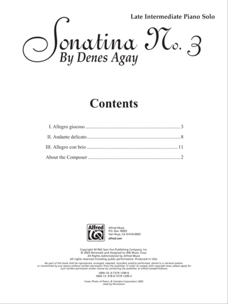 Sonatina No. 3 Piano Solo scores gallery preview page 2