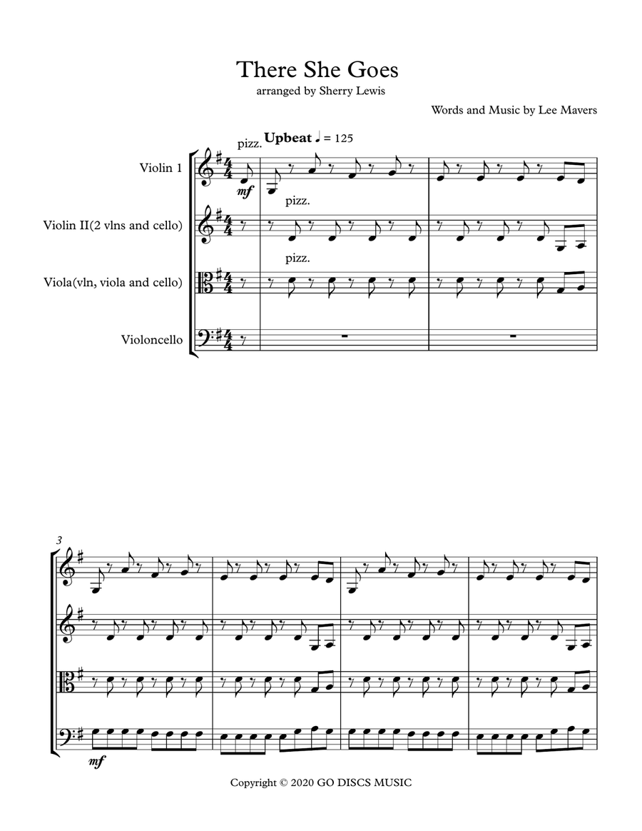 There She Goes String Trio scores gallery preview page 3