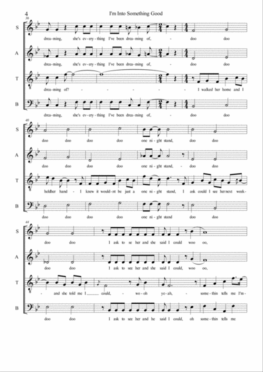 I'm Into Something Good 4-Part scores gallery preview page 4