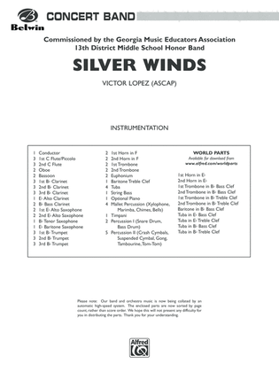Book cover for Silver Winds: Score