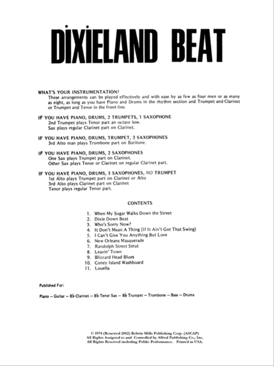 Dixieland Beat (Bass) Jazz Ensemble scores gallery preview page 5