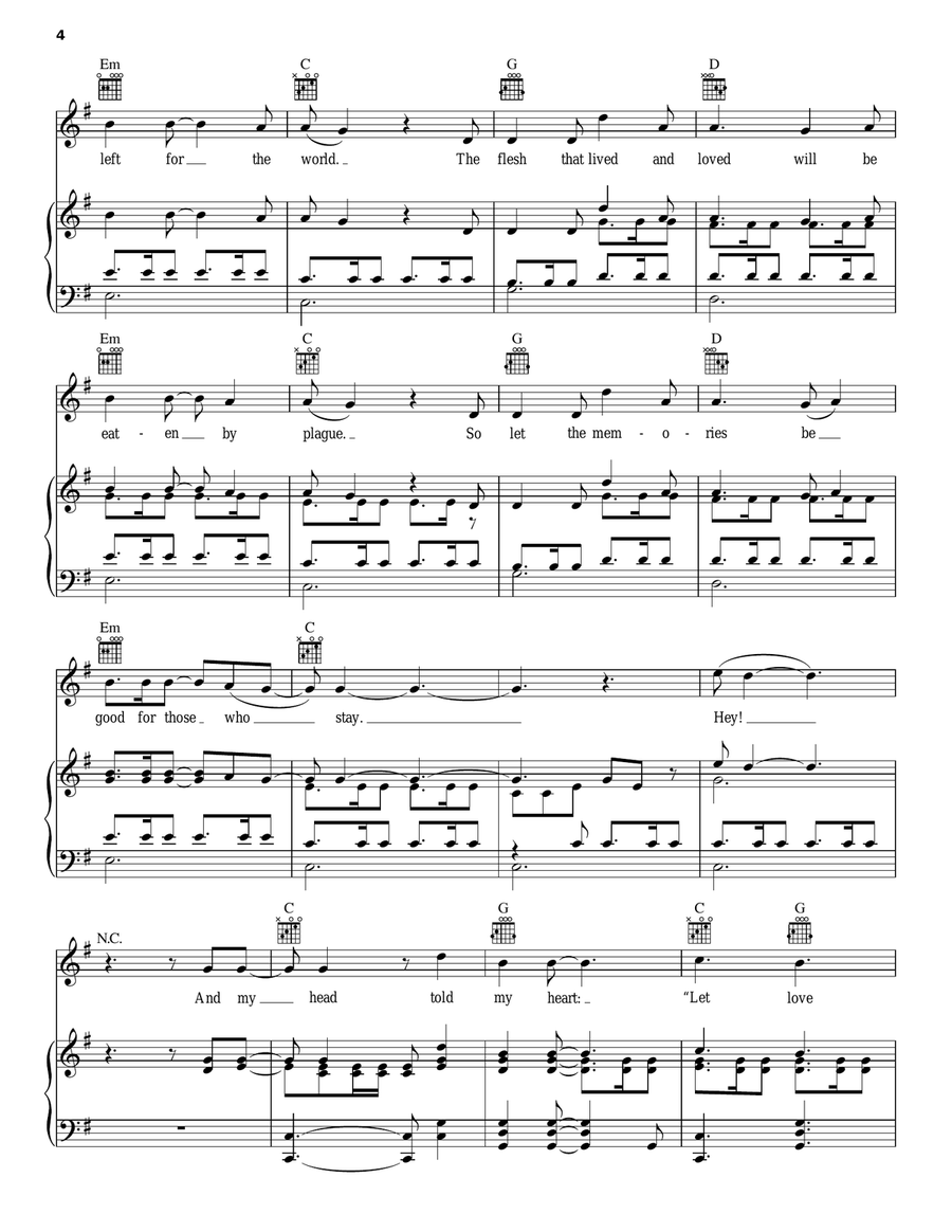 Winter Winds Piano, Vocal, Guitar scores gallery preview page 4