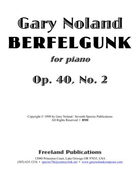 "Berfelgunk" for piano Op. 40, No. 2