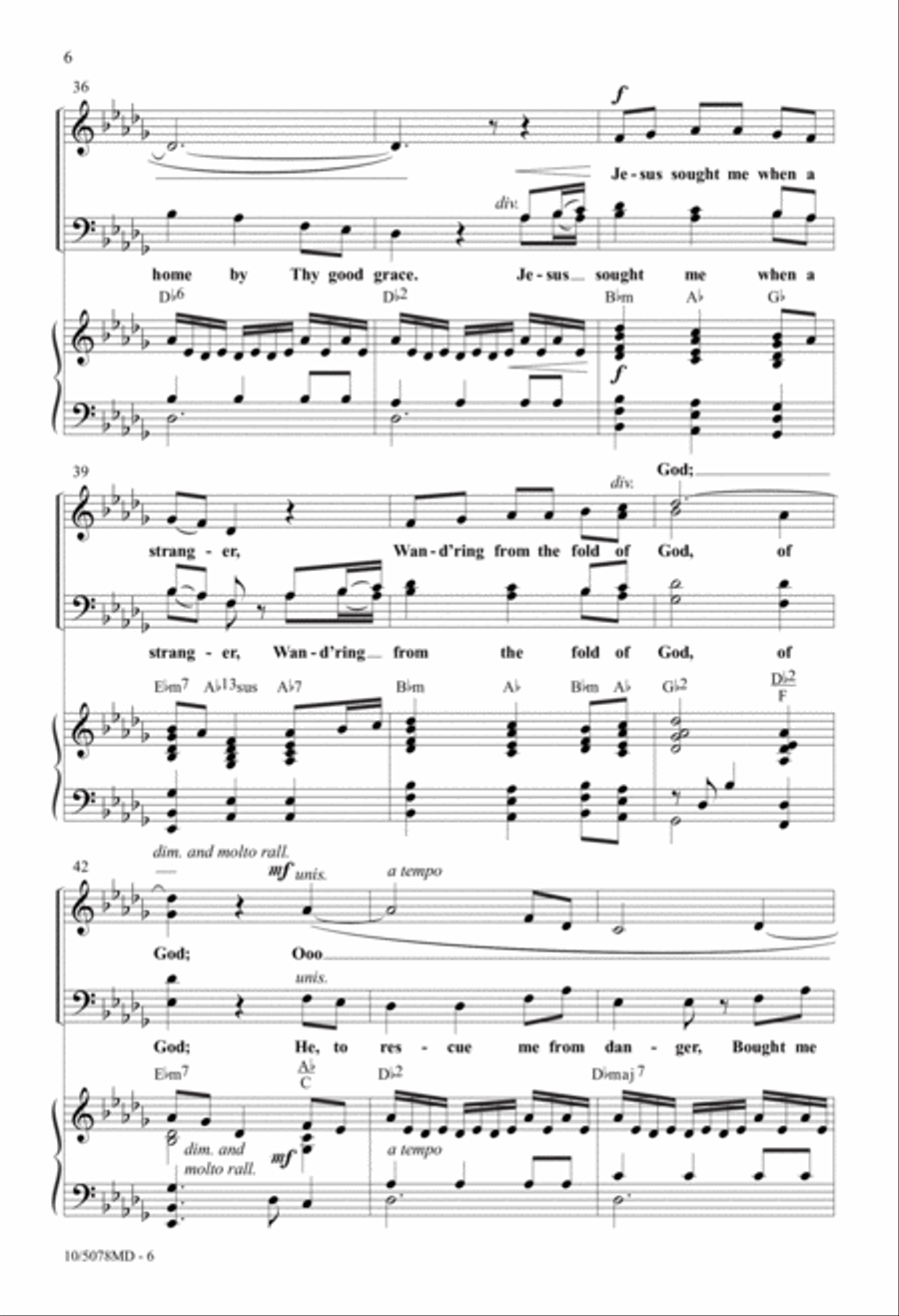 Come, Thou Fount of Every Blessing 4-Part scores gallery preview page 6
