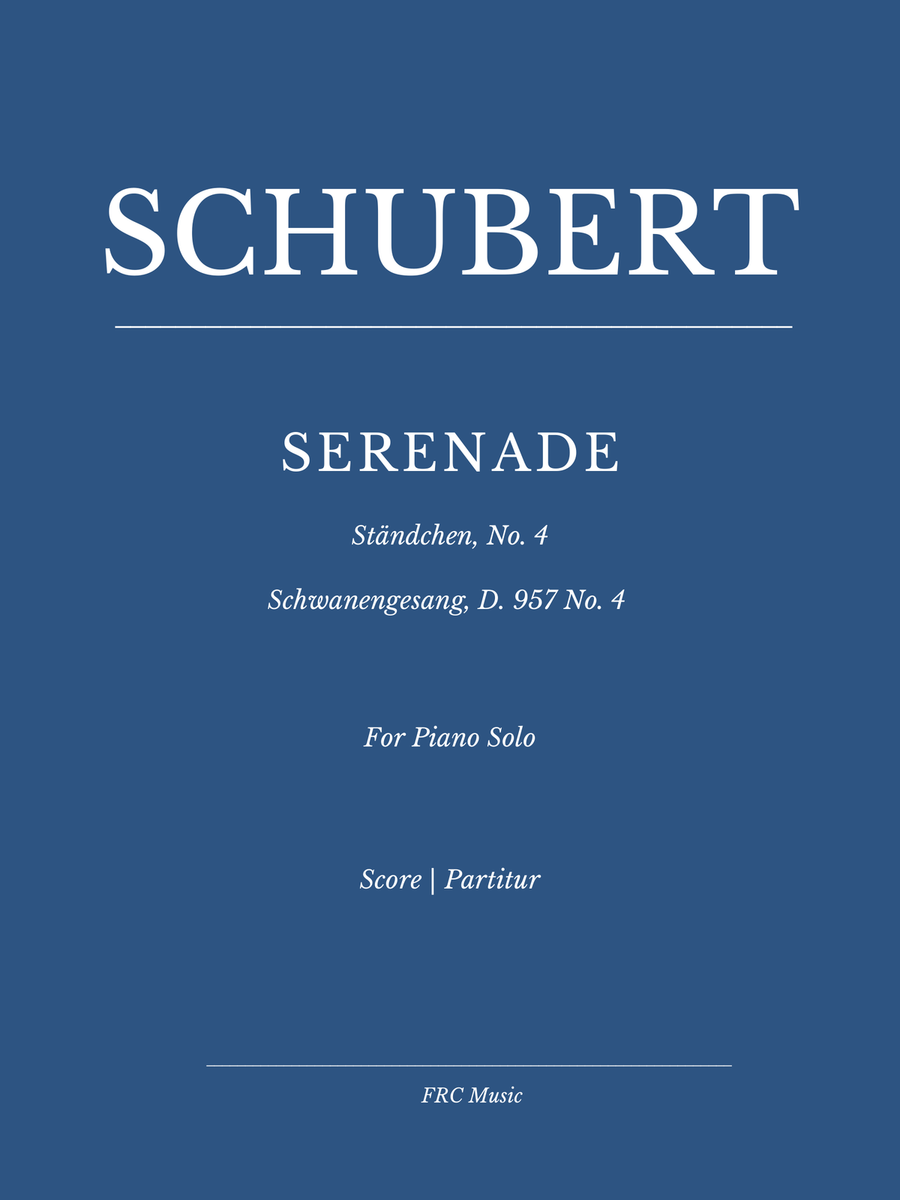 Schubert: Serenade - Ständchen No. 4 - Schwanengesang, D. 957 (for Piano Solo) Piano Method scores gallery preview page 1