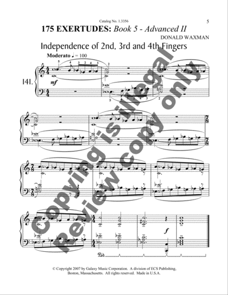 175 Exertudes, Book 5: Advanced II Piano Method scores gallery preview page 8