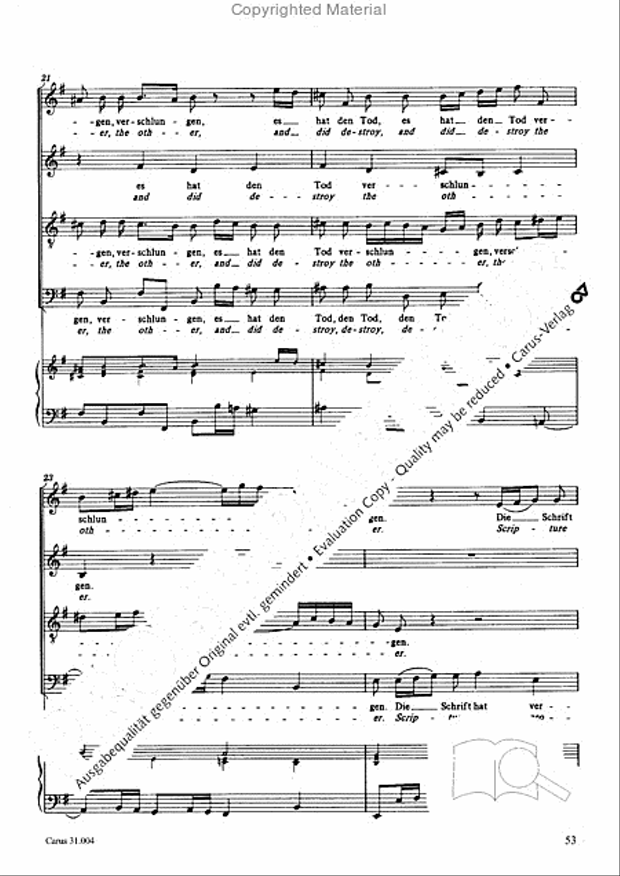 Christ lay in death's cold prison (Christ lag in Todesbanden) 4-Part scores gallery preview page 51