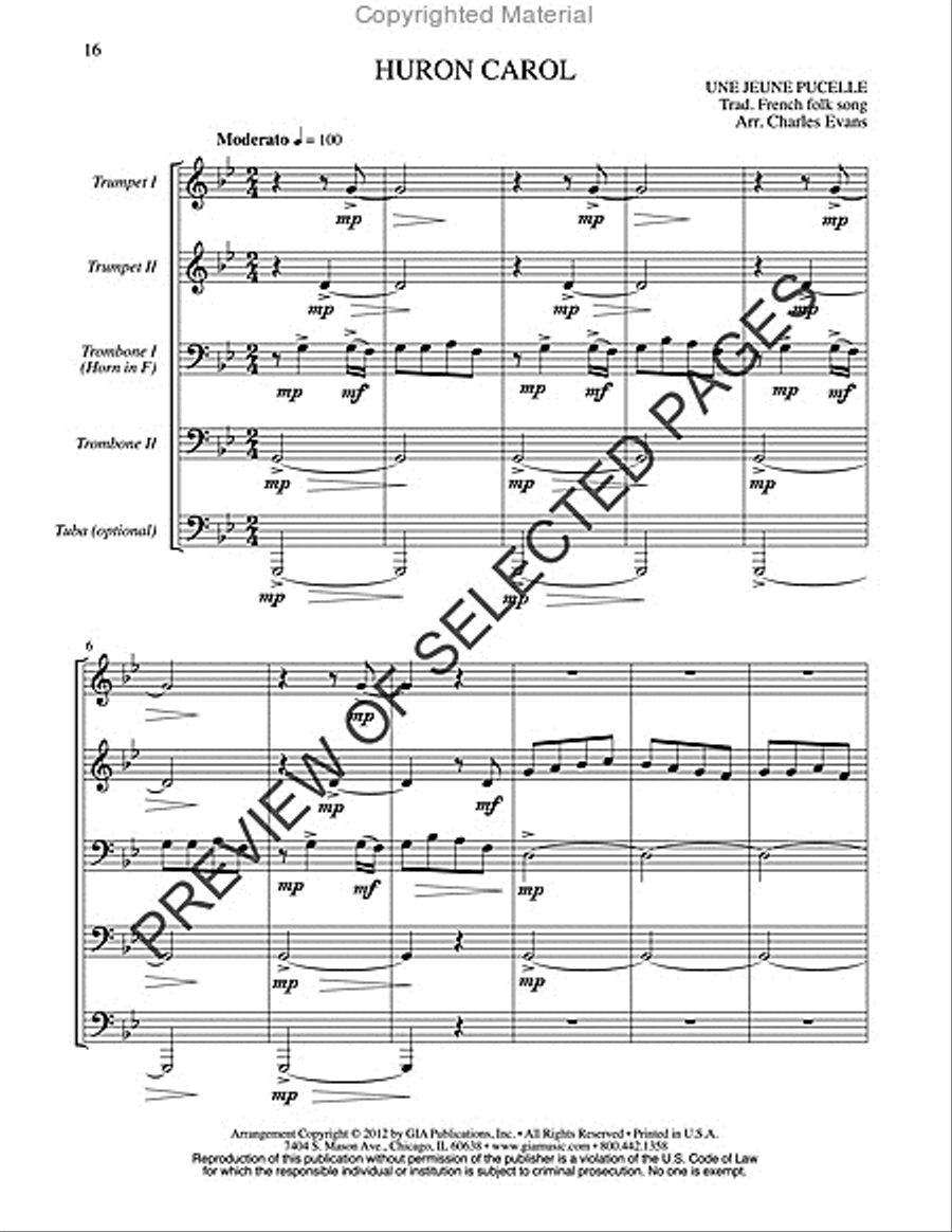 Three French Carols Horn scores gallery preview page 6