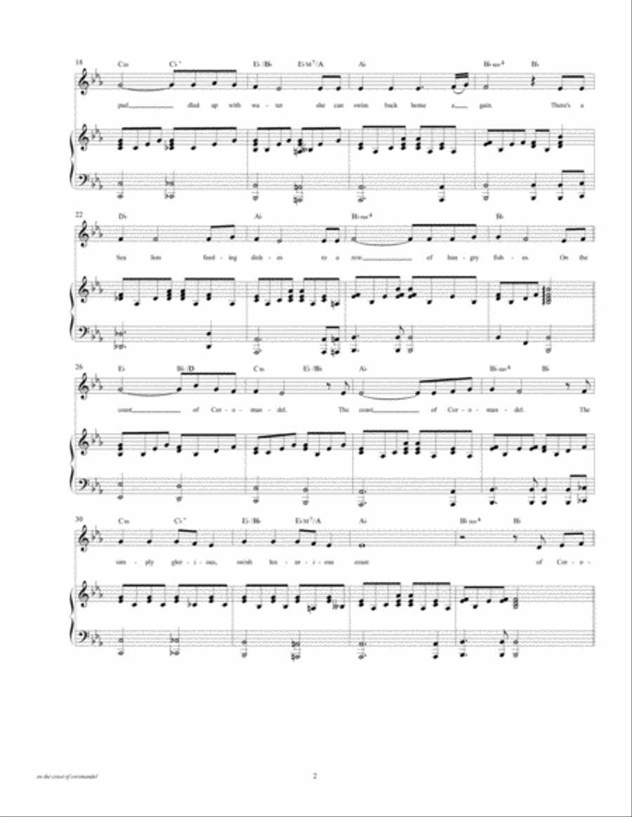 On The Coast Of Coromandel Voice scores gallery preview page 4