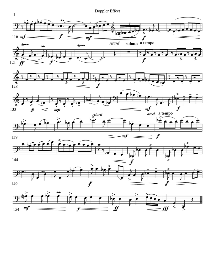 DOPPLER EFFECT for flute, bassoon, and harp Woodwind Trio scores gallery preview page 4
