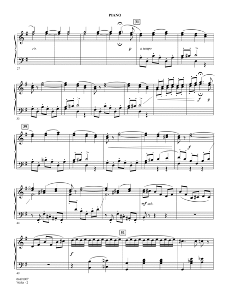 Waltz (from Serenade For Strings) - Piano