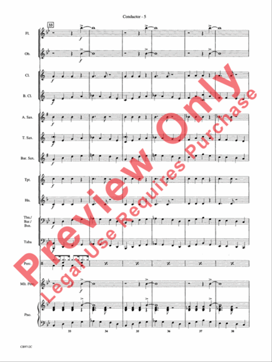(We're Gonna) Rock Around the Clock Concert Band scores gallery preview page 8