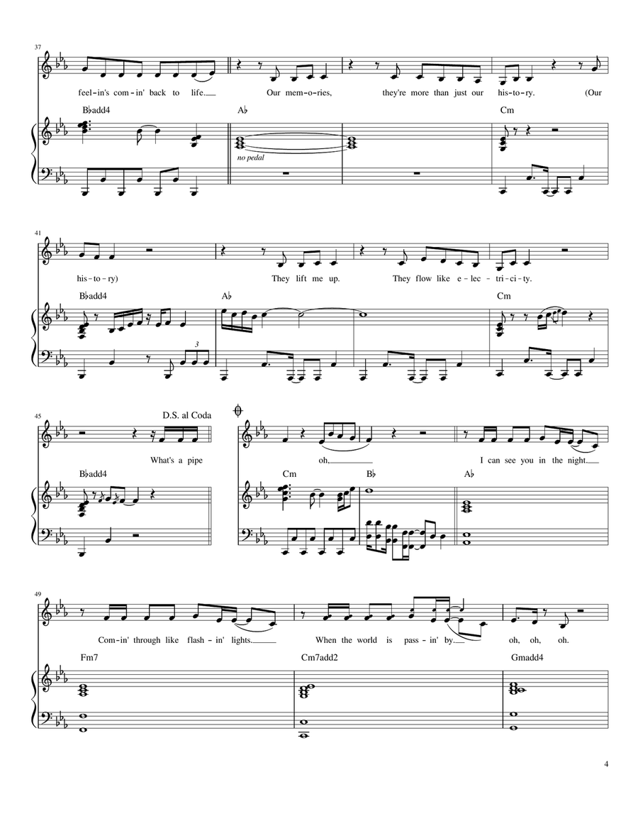 Back To Life Piano, Vocal scores gallery preview page 4