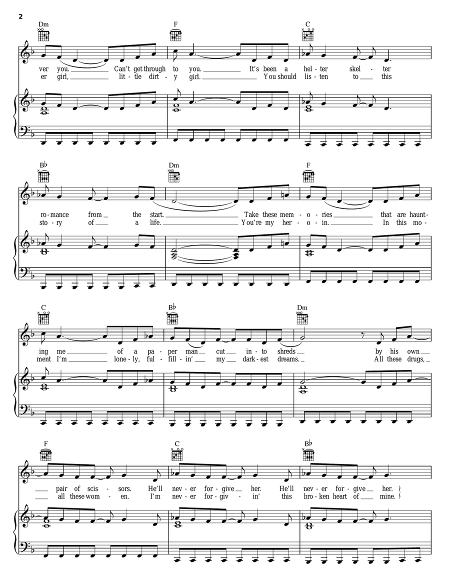 Forever Piano, Vocal, Guitar scores gallery preview page 2