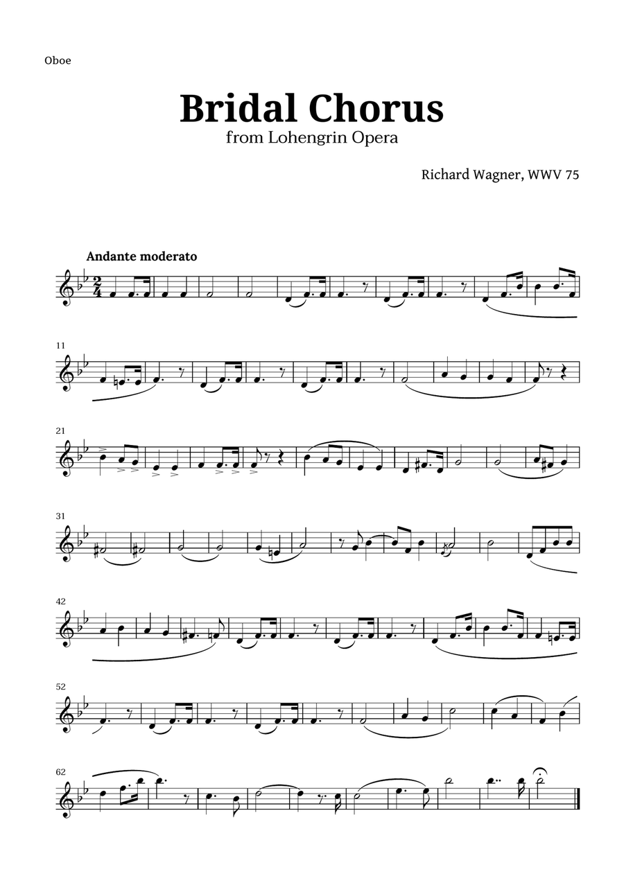 Bridal Chorus by Wagner for Woodwind Quintet and Piano Woodwind Quintet scores gallery preview page 4