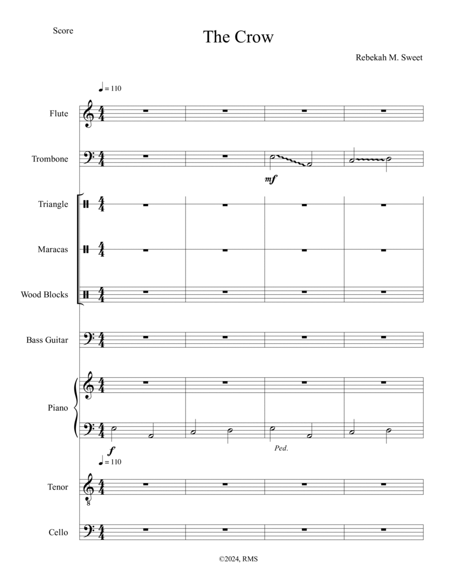 The Crow Large Ensemble scores gallery preview page 1