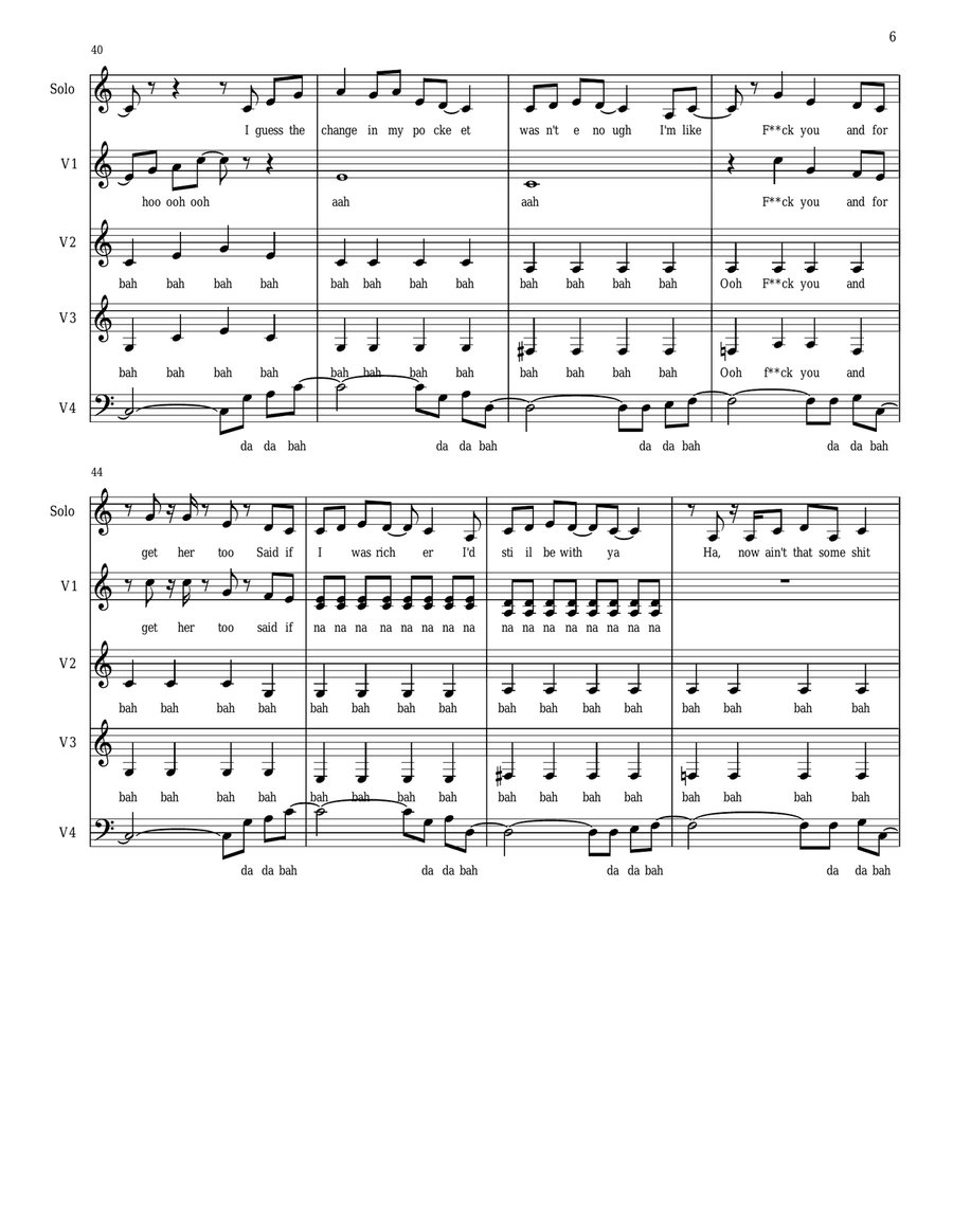 Fuck You 4-Part scores gallery preview page 6