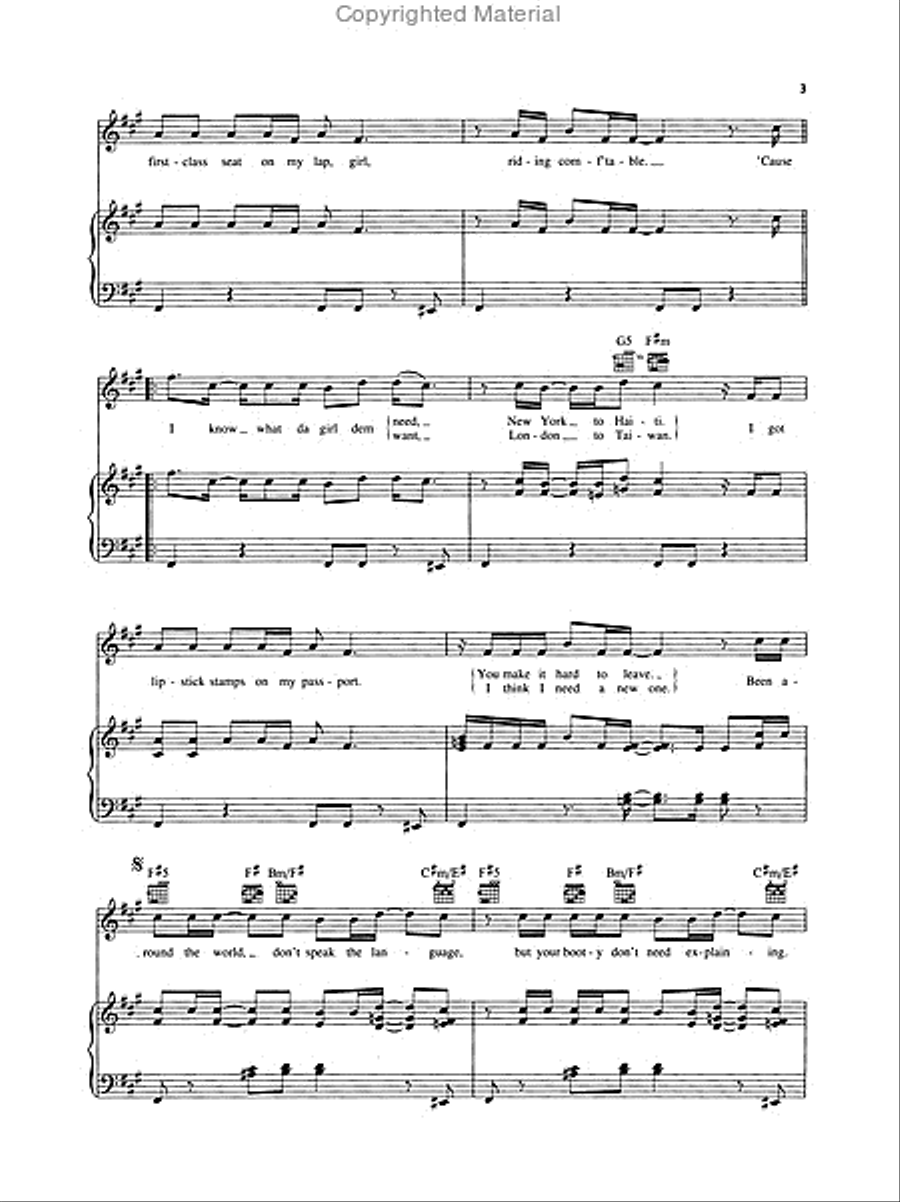 Talk Dirty Talk Dirty Piano, Vocal, Guitar scores gallery preview page 3