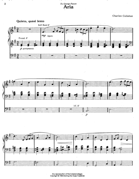 Aria by Charles E. Callahan Jr. Organ - Sheet Music
