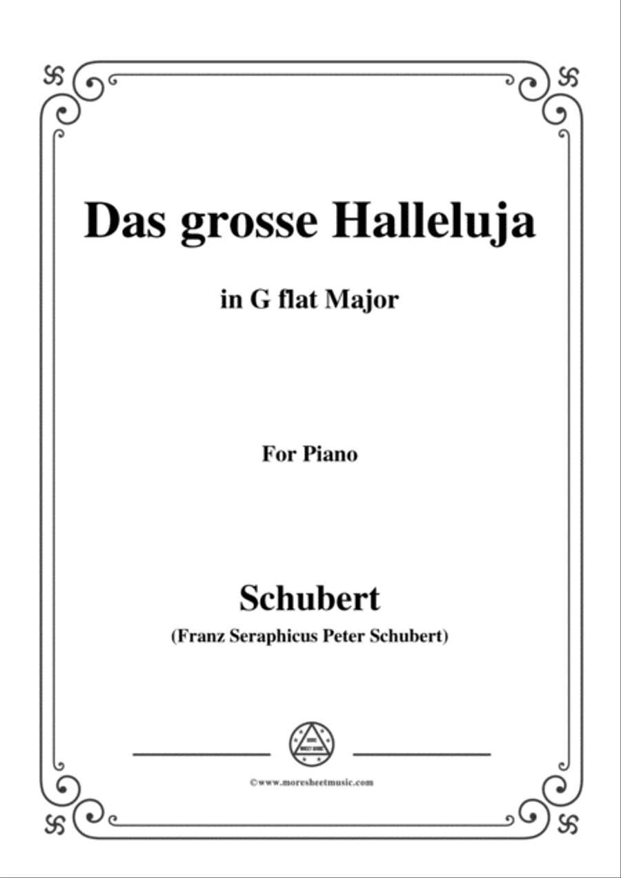 Schubert-Das Grosse Halleluja,in G flat Major,for Voice and Piano Voice Solo scores gallery preview page 1