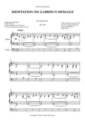 Meditation on Gabriel's Message, Op. 180 (Organ Solo) by Vidas Pinkevicius