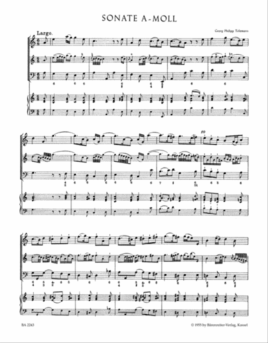 Twelve Methodical Sonatas for Violin or Flute and Basso continuo Flute scores gallery preview page 2