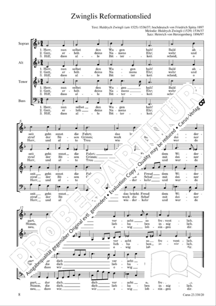 Sechs Chorsatze ohne Opuszahl Score scores gallery preview page 9