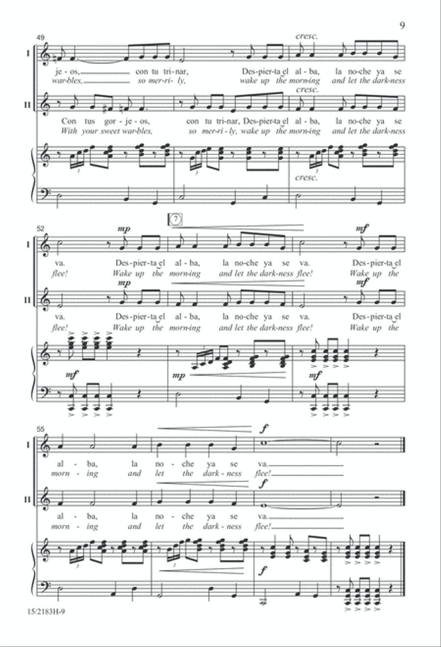 Chíu, Chíu, Chíu Chíu, Chíu, Chíu 2-Part scores gallery preview page 9